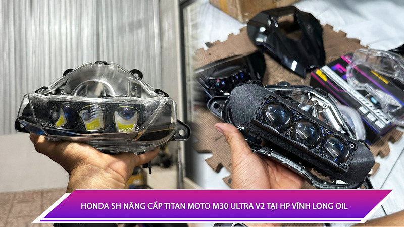 Honda SH nâng cấp Titan Moto M30 Ultra V2 tại HP Vĩnh Long Oil
